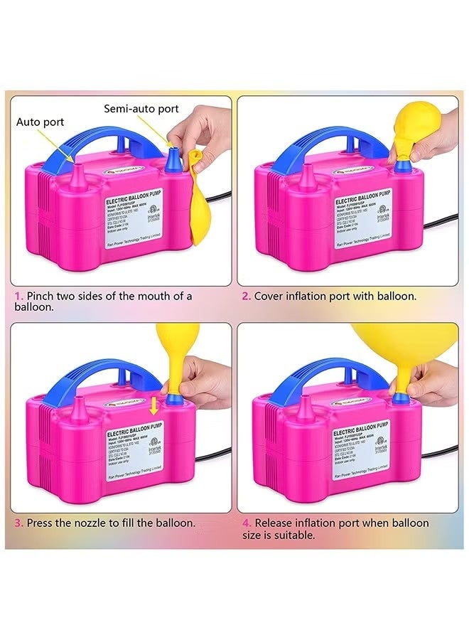 HAPZEY Electric Balloon Inflator Pump – Dual Nozzle High-Speed Balloon Blower Portable Automatic Balloon Air Pump for Party & Event Decoration Lightweight Electric Balloon Inflator Machine for Latex & Decorative Balloons Fast Inflation Balloon Pump for Birthdays, Weddings & Celebrations - Image 4